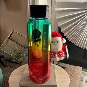 new glass rainbow water bottle